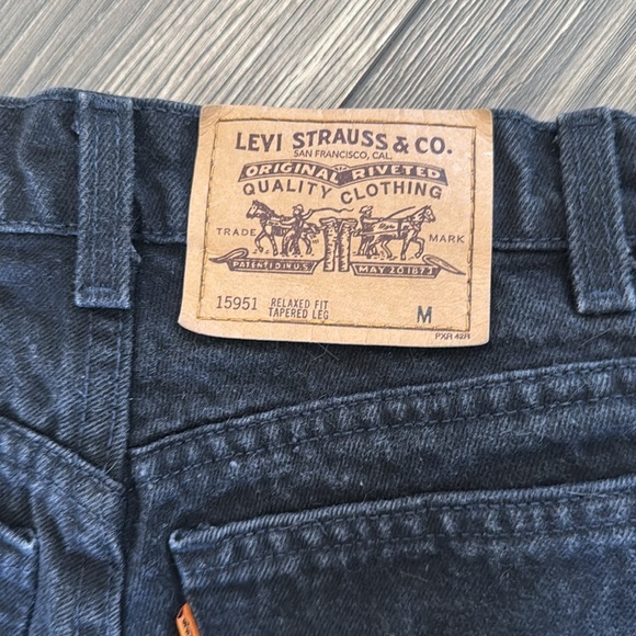 Rare Vintage orange tab 1990’s black Levi's 15951 relaxed fit tapered leg size 6 - Picture 6 of 12